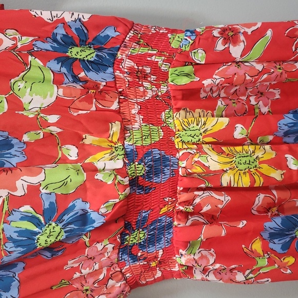 Sienna Sky NWT Red Flutter Sleeve Multicolor Floral Wrap Style Dress - Picture 7 of 9